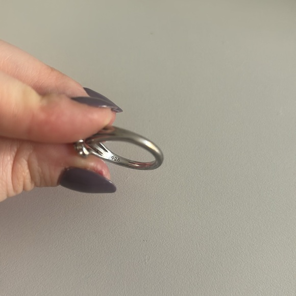 5 Stone White Sapphire Sterling Silver Ring Size 7 - Picture 7 of 7